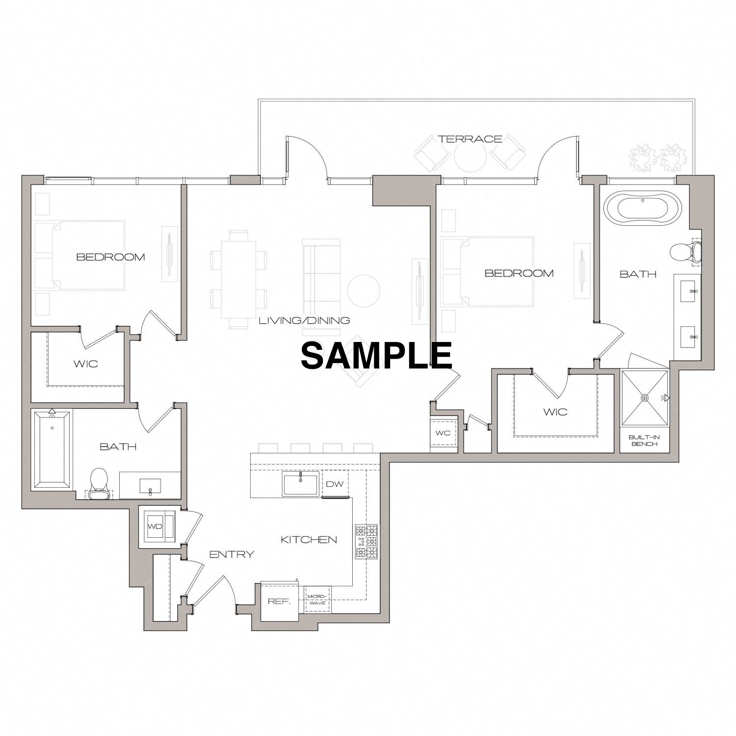 Plano del apartamento Penthouse Puente Largo